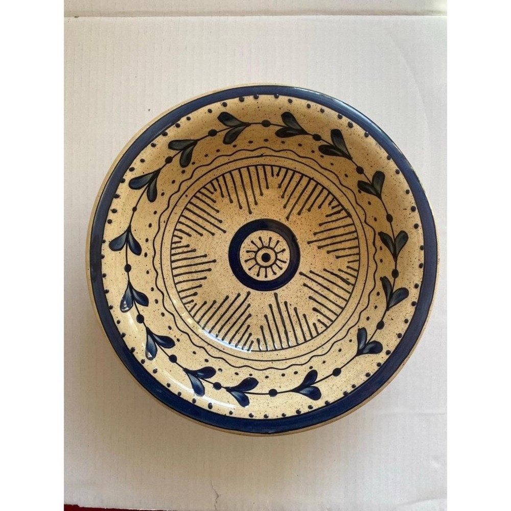 Jim Shore "Carolina Trade" 8 1/2" Soup Bowl. Beige and Blue.